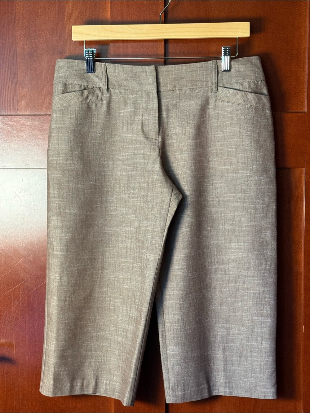 B-Wear Byer California Y2K Taupe Textured Neutral Crop/Capri Pants Size 11
